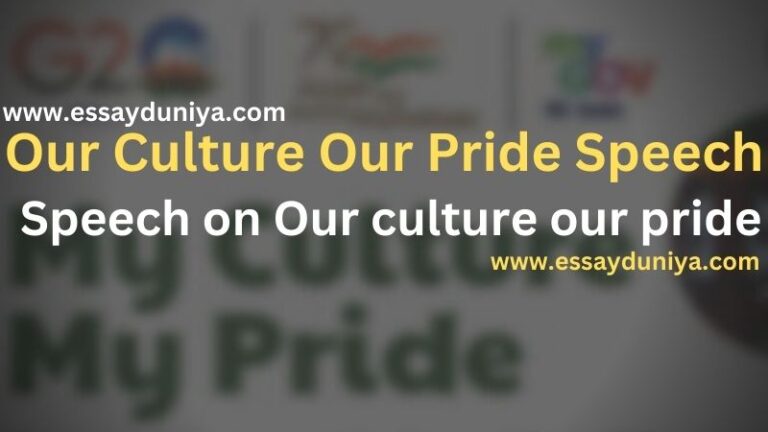 Our Culture Our Pride Speech